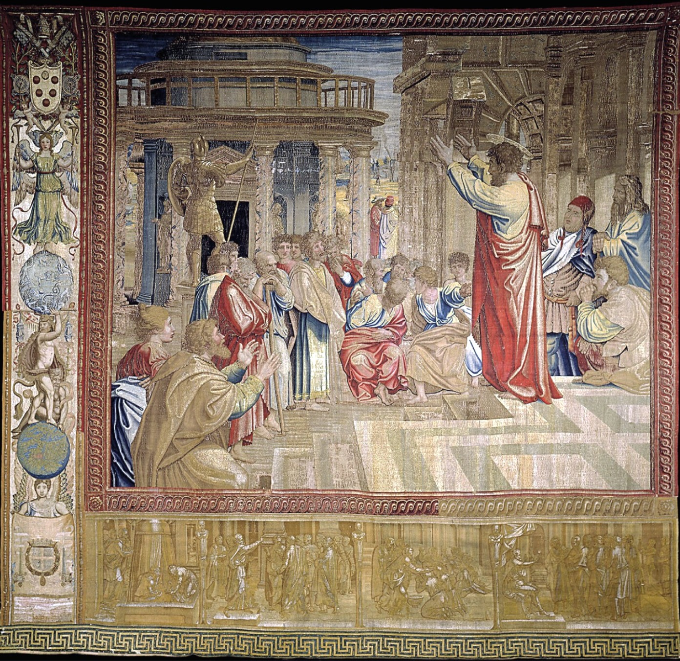 Paulo Pregando em Atenas, de Rafael (tapeçaria), c. 1519 [Pinacoteca dos Museus do Vaticano, Roma] 